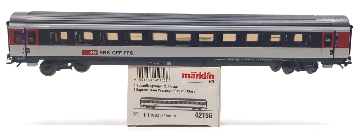 Marklin 42156 HO Swiss Federal Railways Mark IV B Express Passenger Car