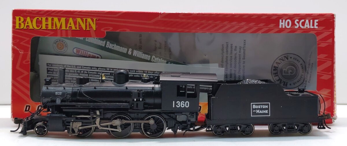 Bachmann 51811 HO Boston & Maine Alco 2-6-0 Steam Loco w/Sound & DCC #1360