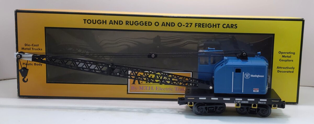 MTH 30-79583 O Westinghouse RailKing American Crane Car #50