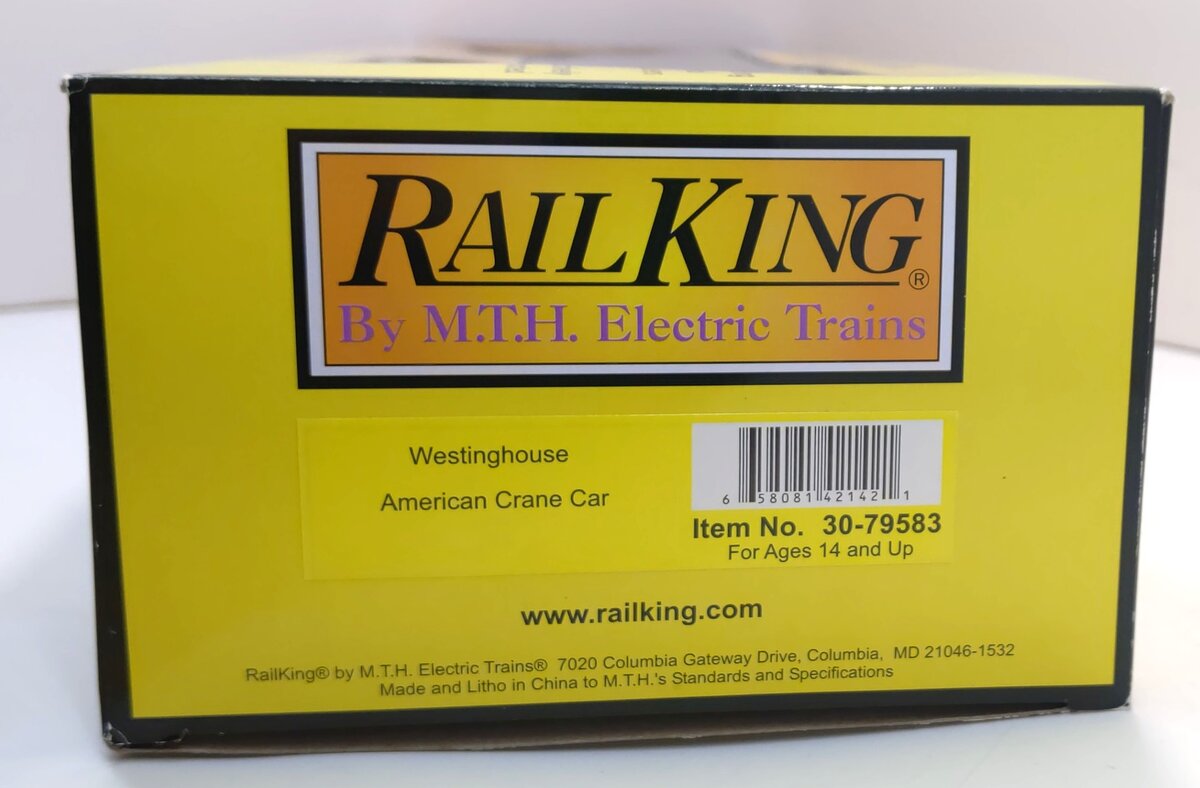 MTH 30-79583 O Westinghouse RailKing American Crane Car #50