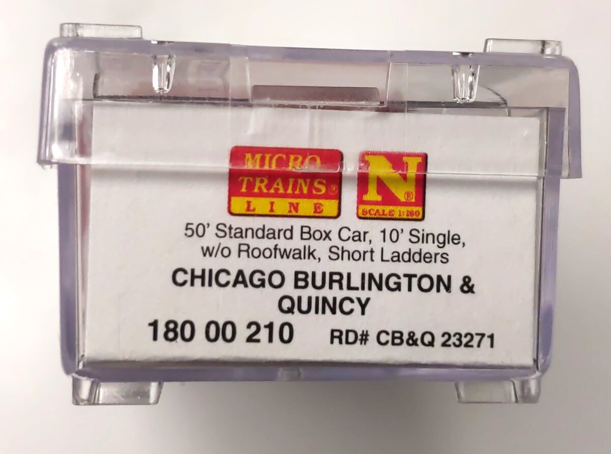 Micro-Trains 18000210 N CB&Q 50’ Standard Single Door Boxcar #23271