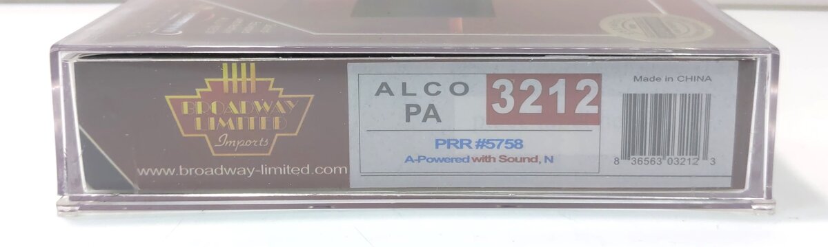Broadway Limited 3212 N PRR Alco PA1 Diesel Locomotive w/Paragon2™ #5758