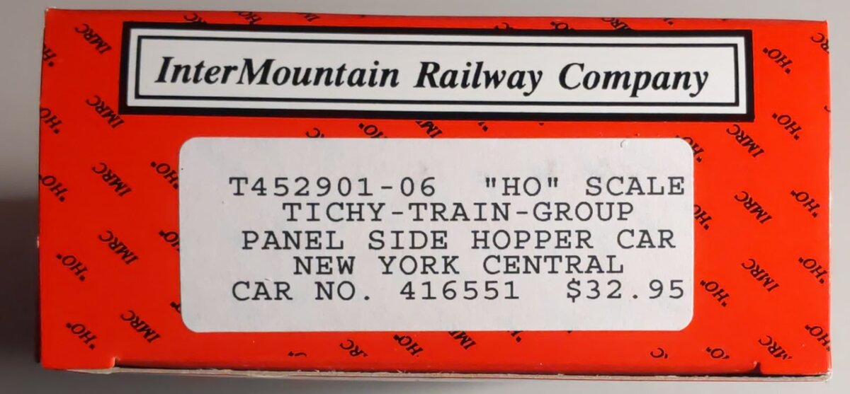 InterMountain T452901-06 HO Scale NYC Panel Side Hopper Car #416551 LN/Box