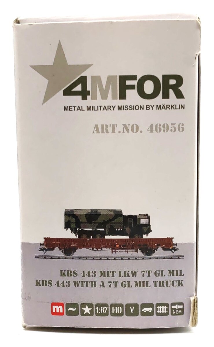 Marklin 46956 HO DB Low Sided Stake Gondola Car w/ Military Truck Load