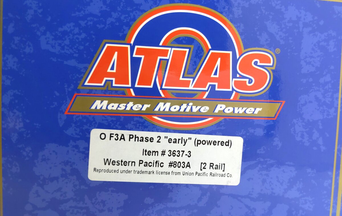 Atlas 3637-3 O WP F3A Phase 1 Diesel Locomotive w/ Sound #803A (2-Rail)
