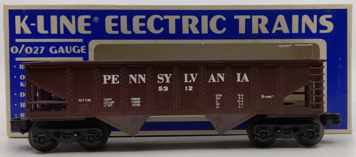 K-Line K5312 O Gauge Pennsylvania 2-Bay Hopper Car