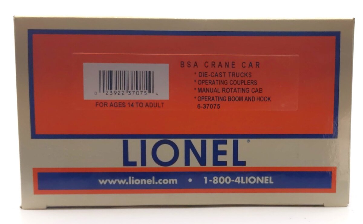 Lionel 6-37075 O Boy Scouts BSA 6-Wheel Truck Crane Car