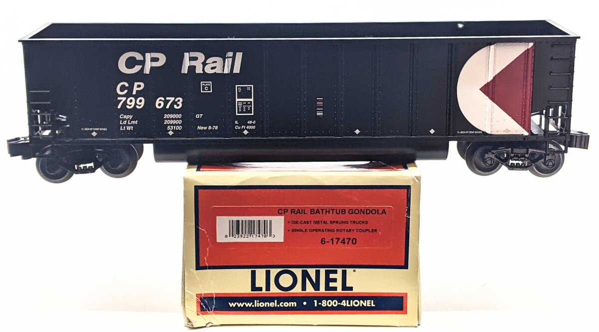 Lionel 6-17470 CP Rail Bathtub Gondola 