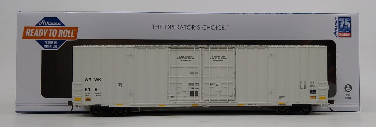 Athearn 75305 HO WRWK RTR 60' Gunderson Boxcar #619