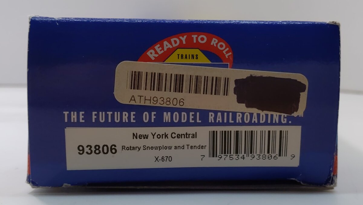 Athearn 93806 HO New York Central RTR Rotary Snowplow and Tender #X-670N