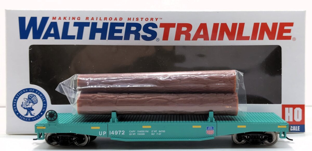 Walthers 931-1773 HO Union Pacific Log Dump Car w/3 Logs #14972