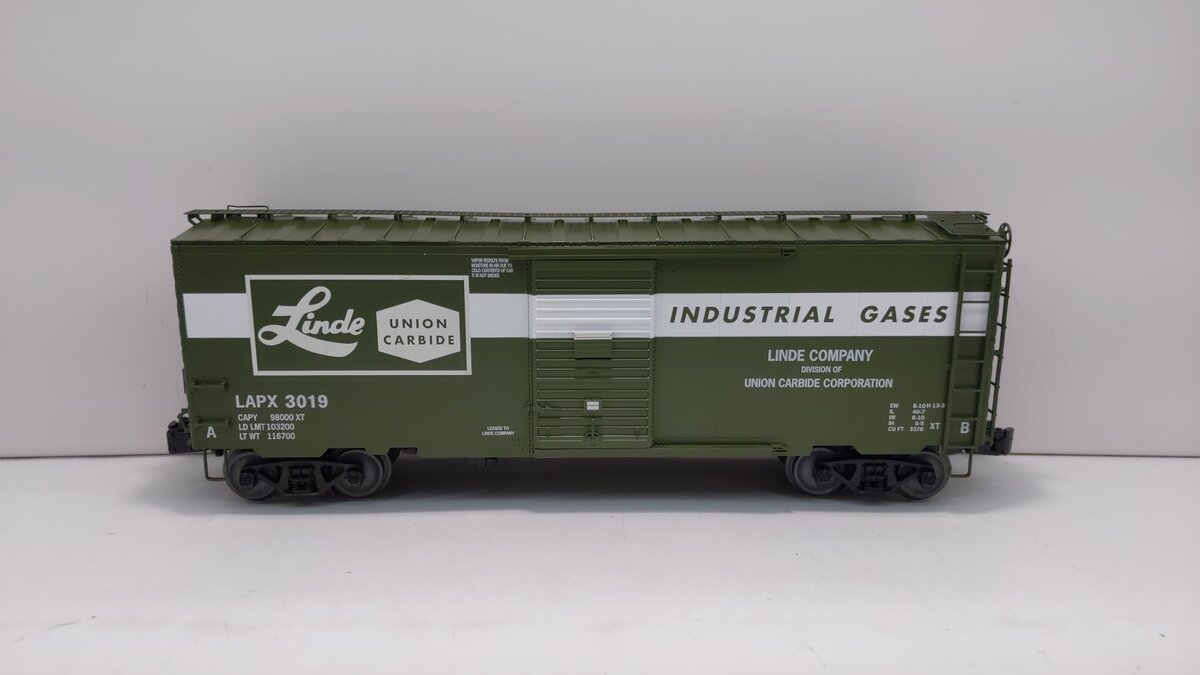Lionel 6-82624 O Gauge Linde Union Carbide LAPX 40' PS-1 Boxcar #3019