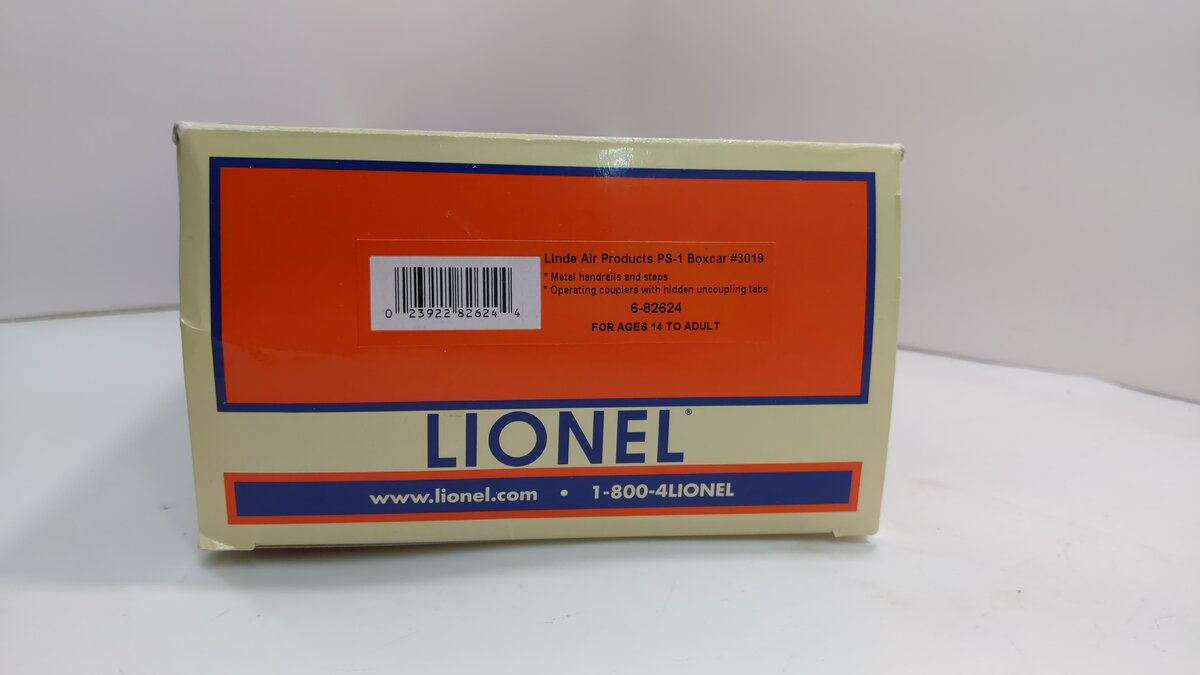 Lionel 6-82624 O Gauge Linde Union Carbide LAPX 40' PS-1 Boxcar #3019