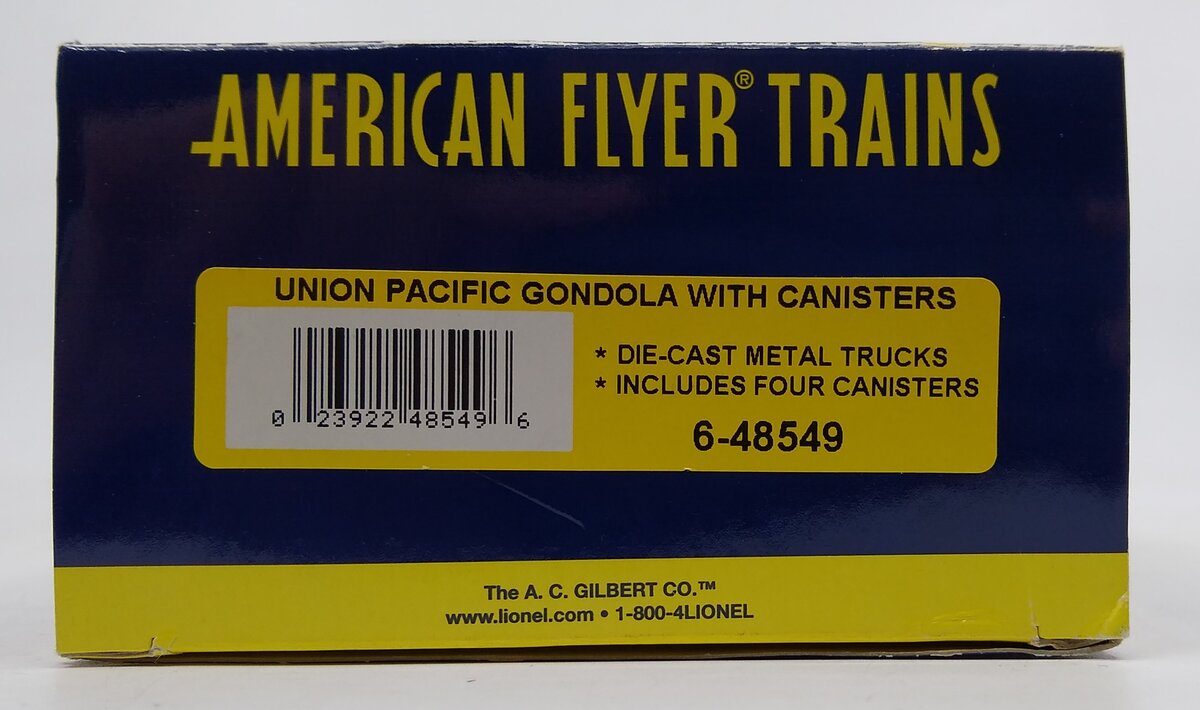 American Flyer 6-48549 S Scale Union Pacific Gondola with Canisters