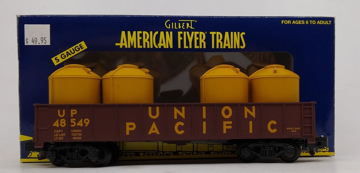 American Flyer 6-48549 S Scale Union Pacific Gondola with Canisters
