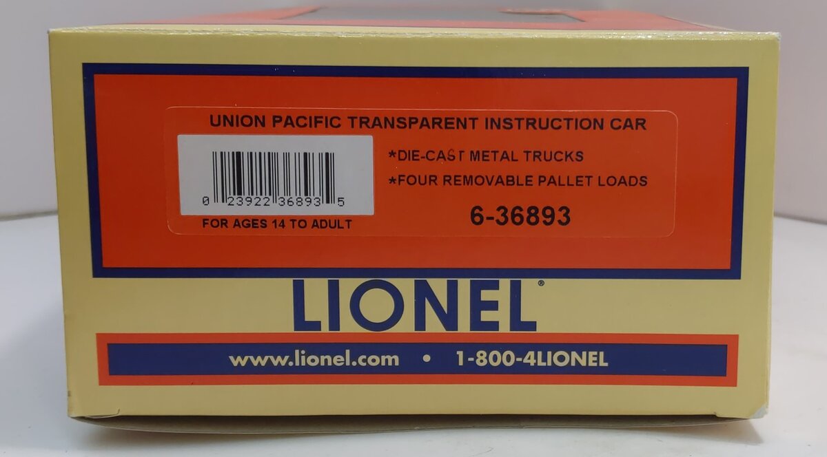 Lionel 6-36893 O Gauge Union Pacific Transparent Instruction Car