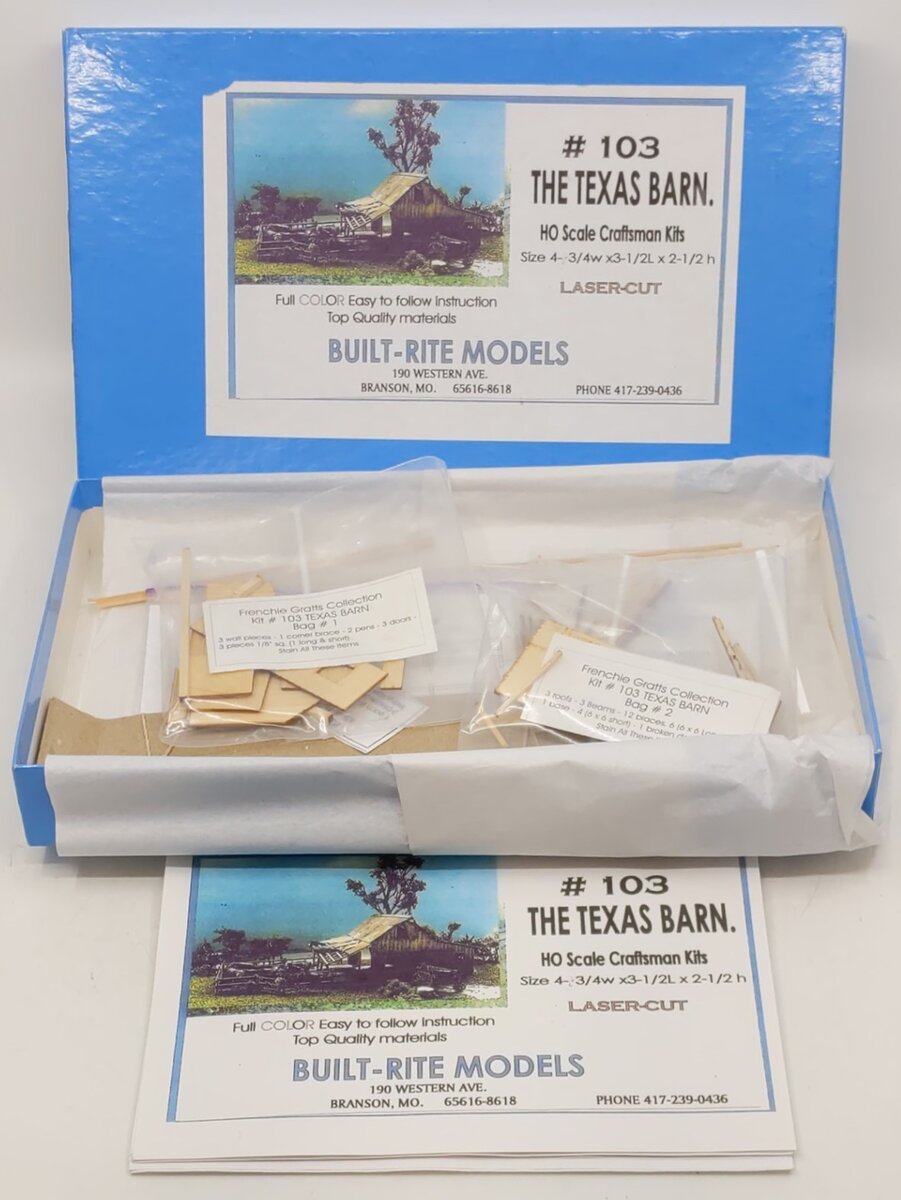 Built-Rite Models 103 HO Scale The Texas Barn Building Kit