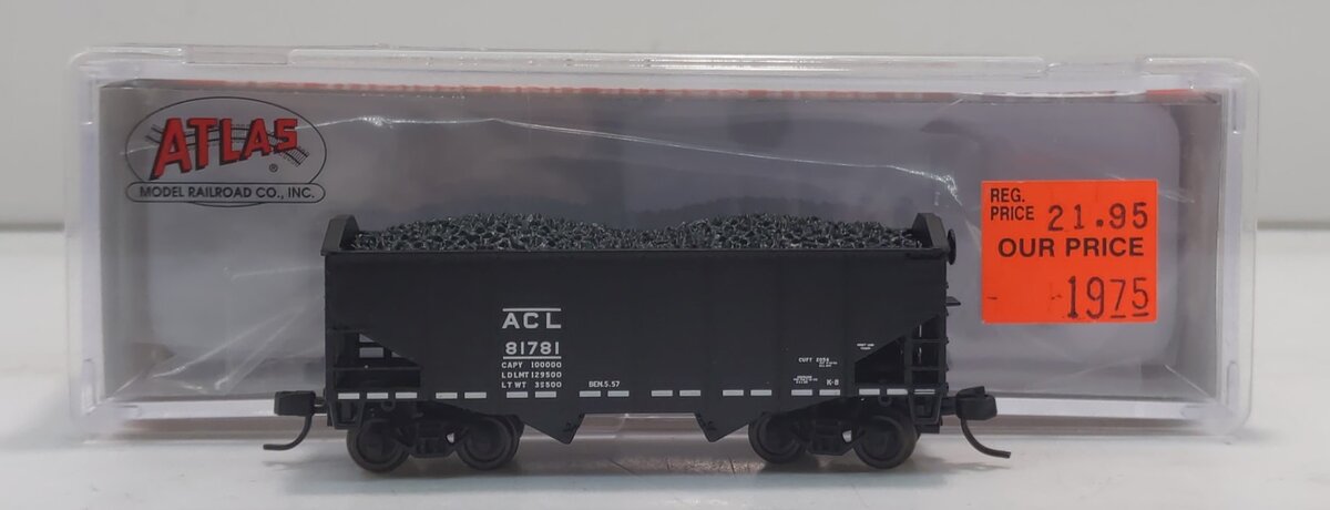 Atlas 50003690 N Scale Atlantic Coast Line 55-Ton Fish Belly Hopper #81781