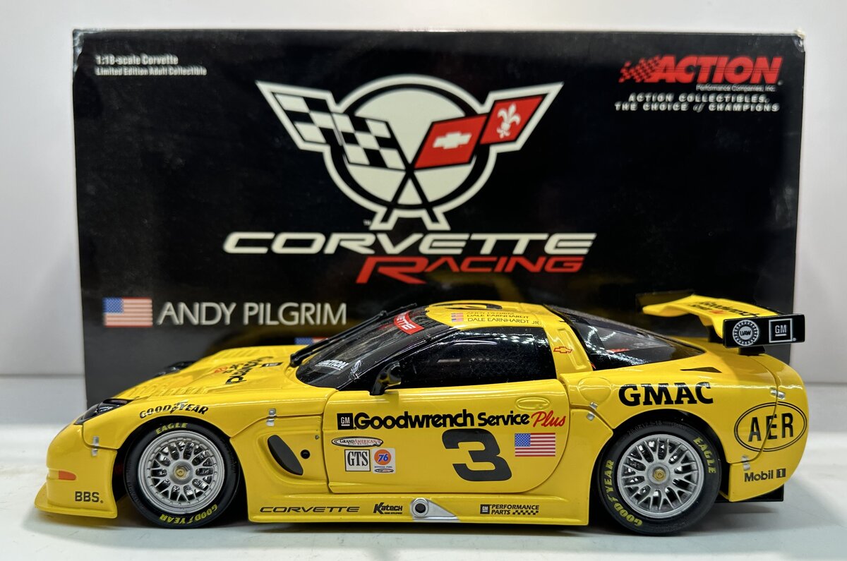 Action 101334 1:18 Andy Pilgrim, Dale Earnhardt Sr. & Jr. Corvette C5-R #3 LN/Box