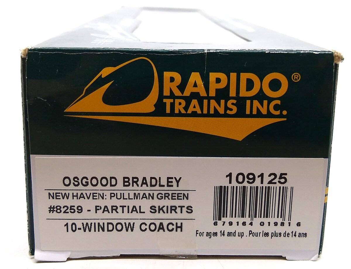 Rapido Trains 109125 HO New Haven 10-Window Coach #8259 (Pullman Green)