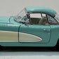 Franklin Mint B11RI21 1:24 1956 Chevrolet Corvette - Aqua/White VG