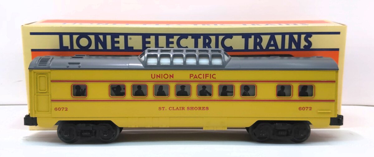 Lionel 6-16072 O Gauge Union Pacific "St. Clair Shores" Vista Dome Car #6072