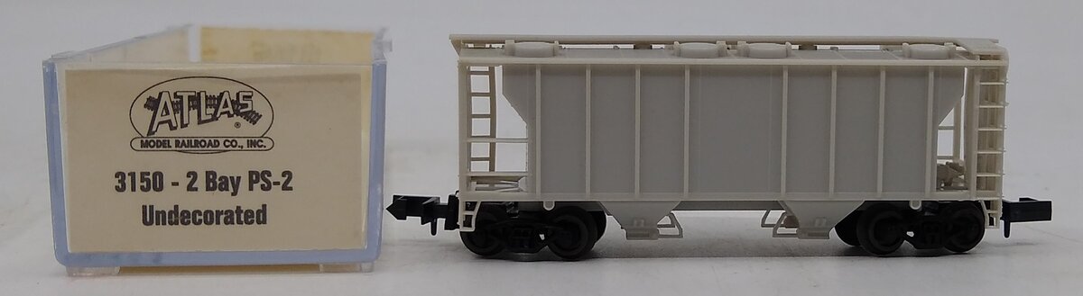 Atlas 3150 N Scale Undecorated PS2 2-Bay Hopper