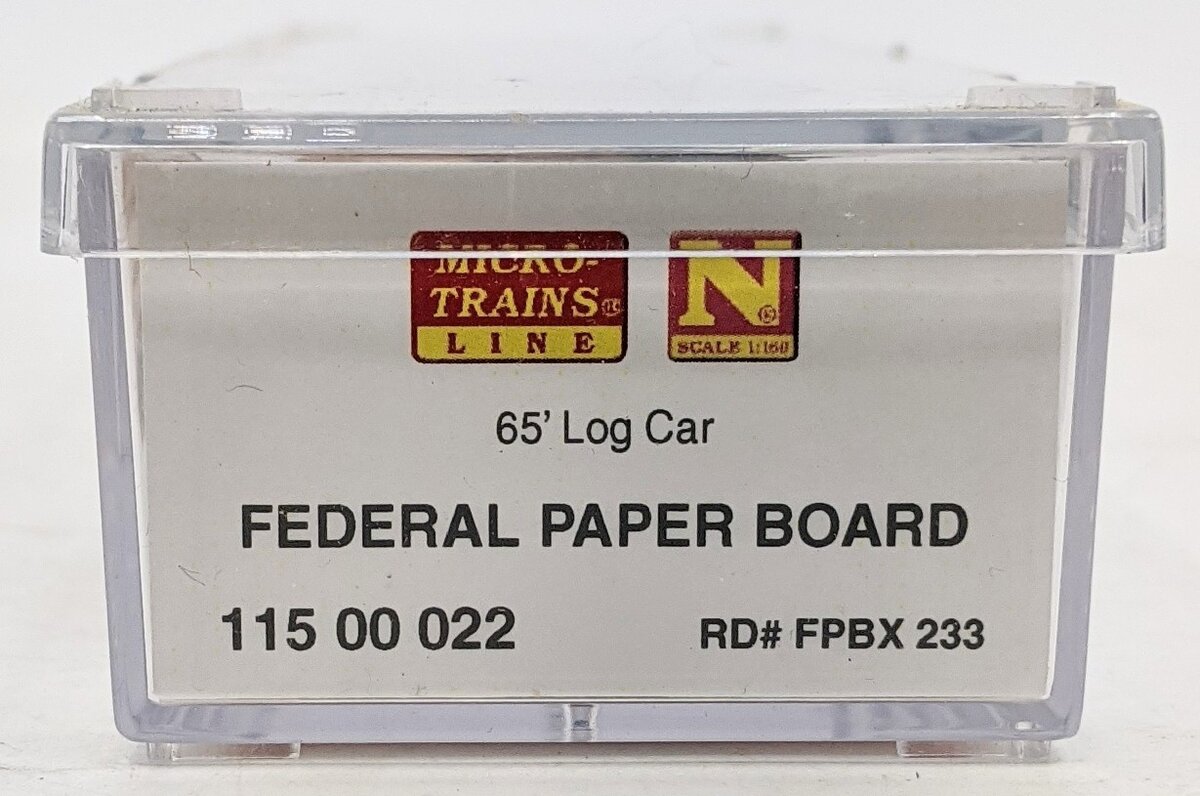 Micro-Trains 11500022 N Federal Paper Board 65' 100 Ton Log Car w/Load #233