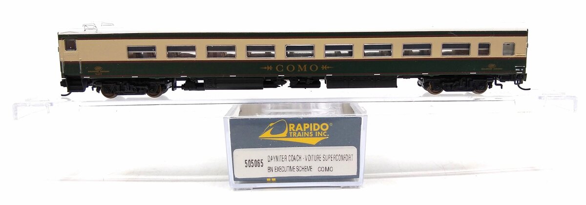 Rapido Trains 505065 N Burlington Northern Dayniter Leg-Rest Coach Como