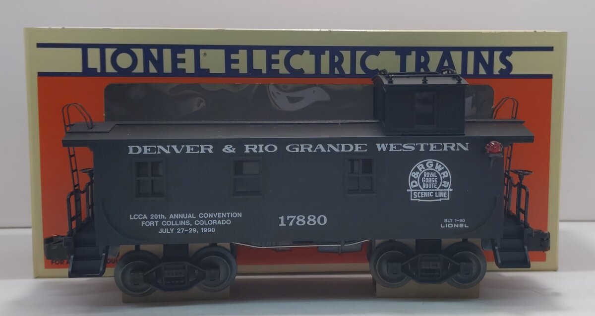 Lionel 6-17880 O Gauge LCCA 1990 Denver & Rio Grande Western Woodside Caboose