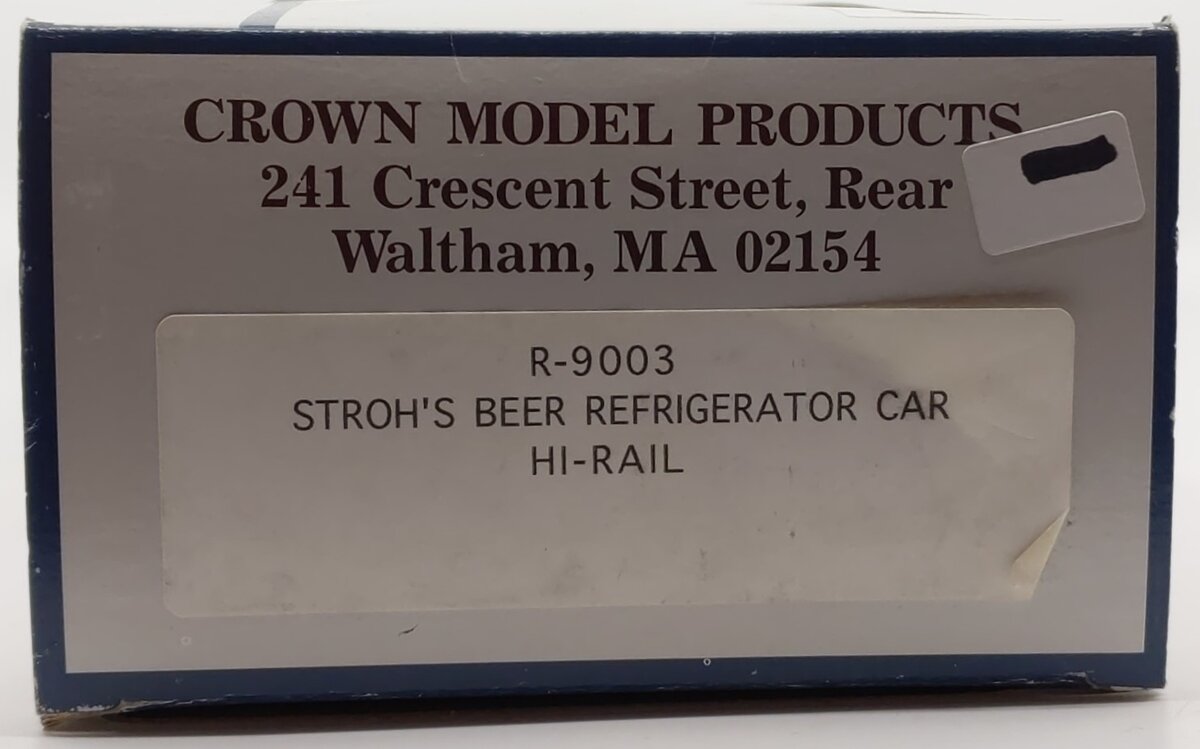 Crown R-9003 O Gauge Stroh's Beer Refrigerator Car #142 NIB
