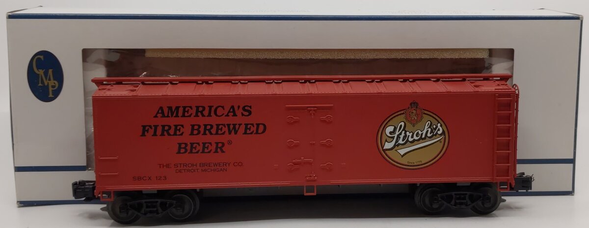 Crown Model Products R-9003 O Gauge Stroh's Beer Refrigerator Car #123 VG/Box