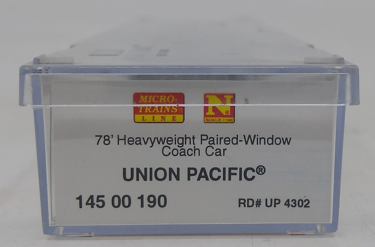 Micro-Trains 14500190 N Union Pacific 78’ Paired Window Coach Car #4302