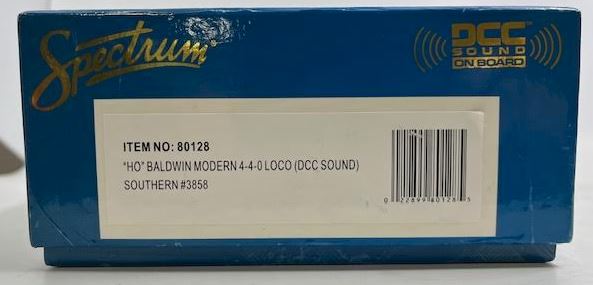 Bachmann 80128 HO Southern Baldwin 4-4-0 Steam Locomotive & Tender #3858 w/ DCC