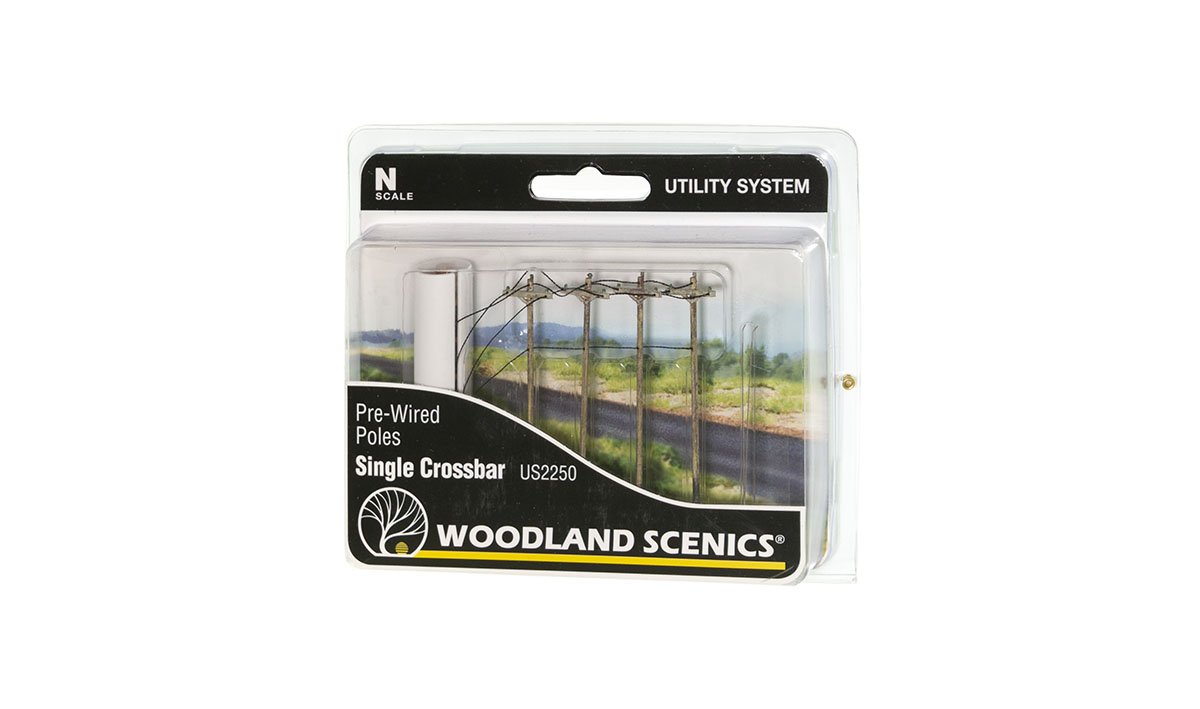 Woodland Scenics US2250 N Pre-Wired Poles Single Crossbar