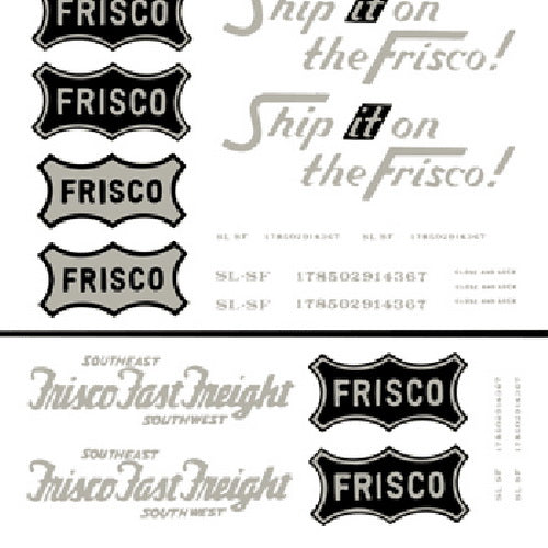 Woodland Scenics DT608 Frisco Box Cars Dry Transfer Decals
