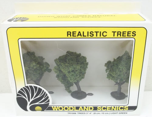 Woodland Scenics TR1006 3-4 Light Green Model Trees - RTU (Pack of 3)