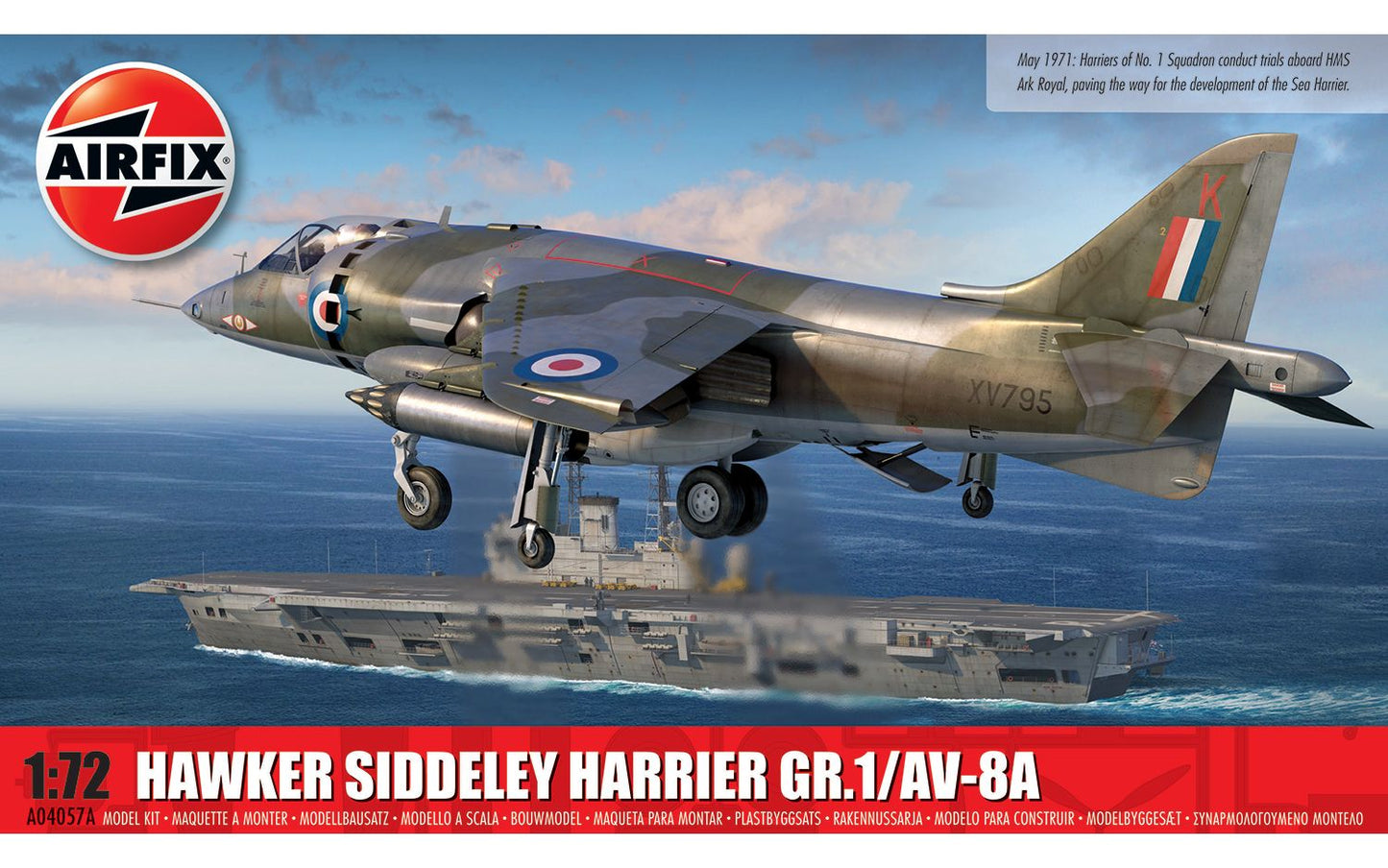 Airfix Products A04057A 1:72 Hawker Siddeley Harrier GR.1/AV-8A Model Kit