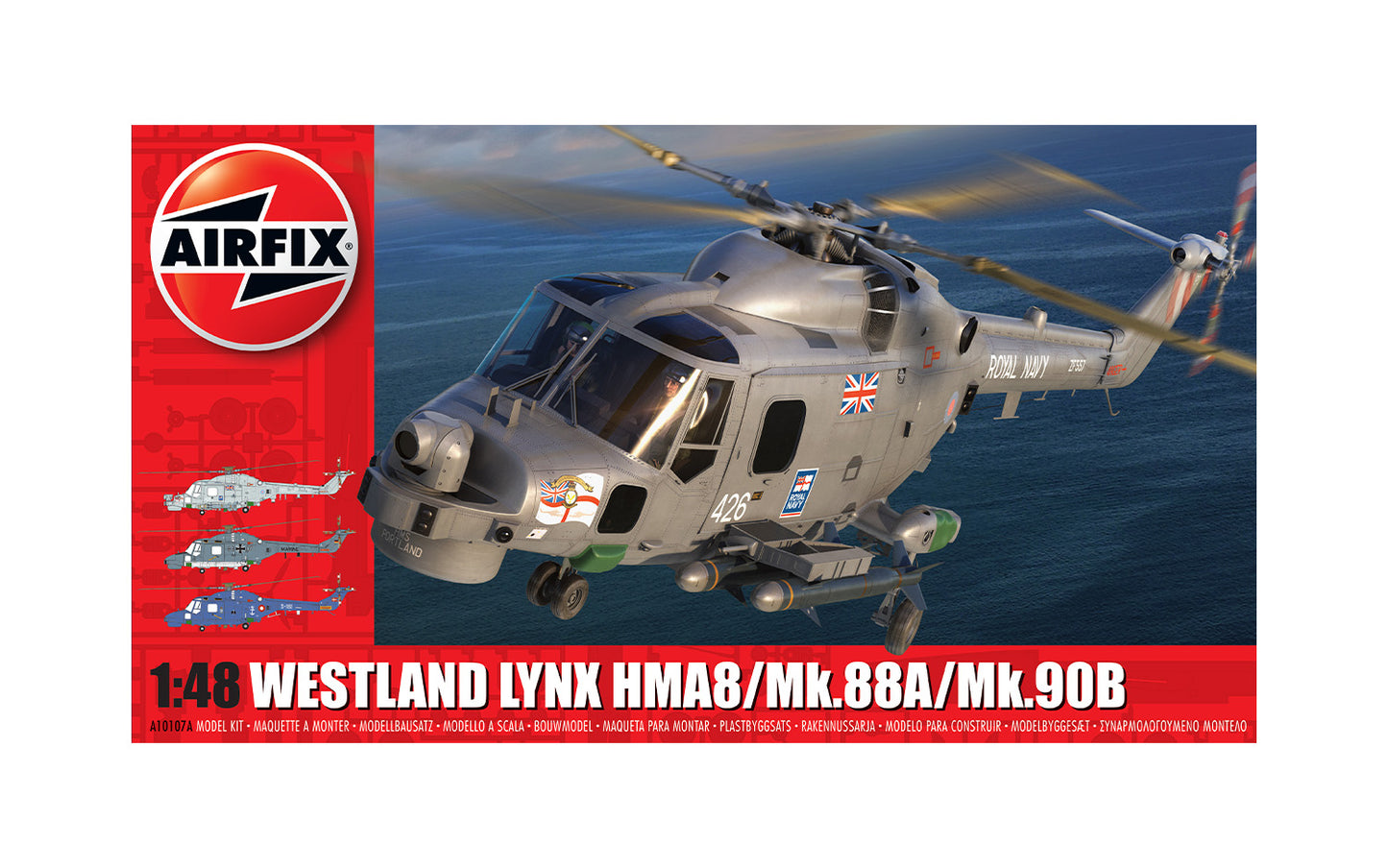 Airfix Products A10107A 1:48 Westland Lynx HMA8/Mk.88A/Mk.90B Helicopter Kit