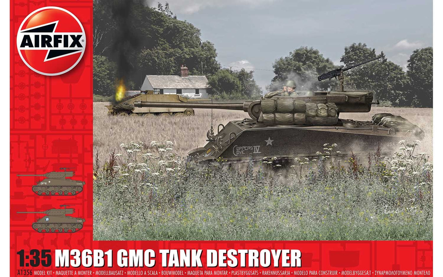Airfix Products A1356 1:35 U.S. Army M36B1 GMC Destroyer Military Tank Model Kit