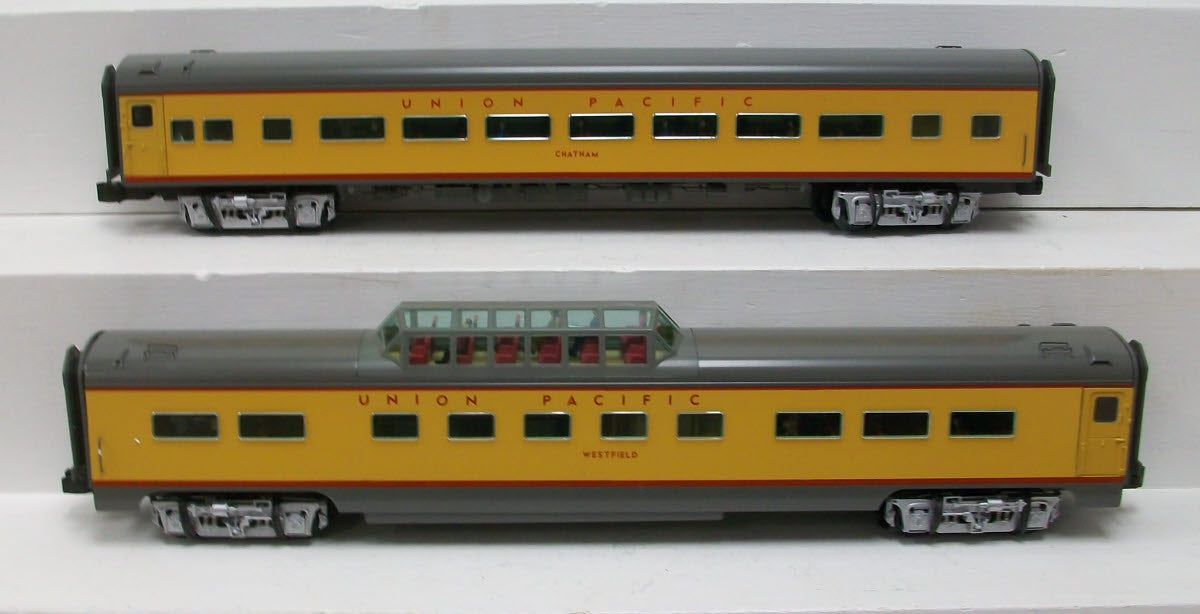 Lionel 6-25616 O Union Pacific Aluminum Coach & Vista Dome (Set of 2)