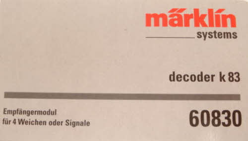 Marklin 60830 Digital Decoder K 83