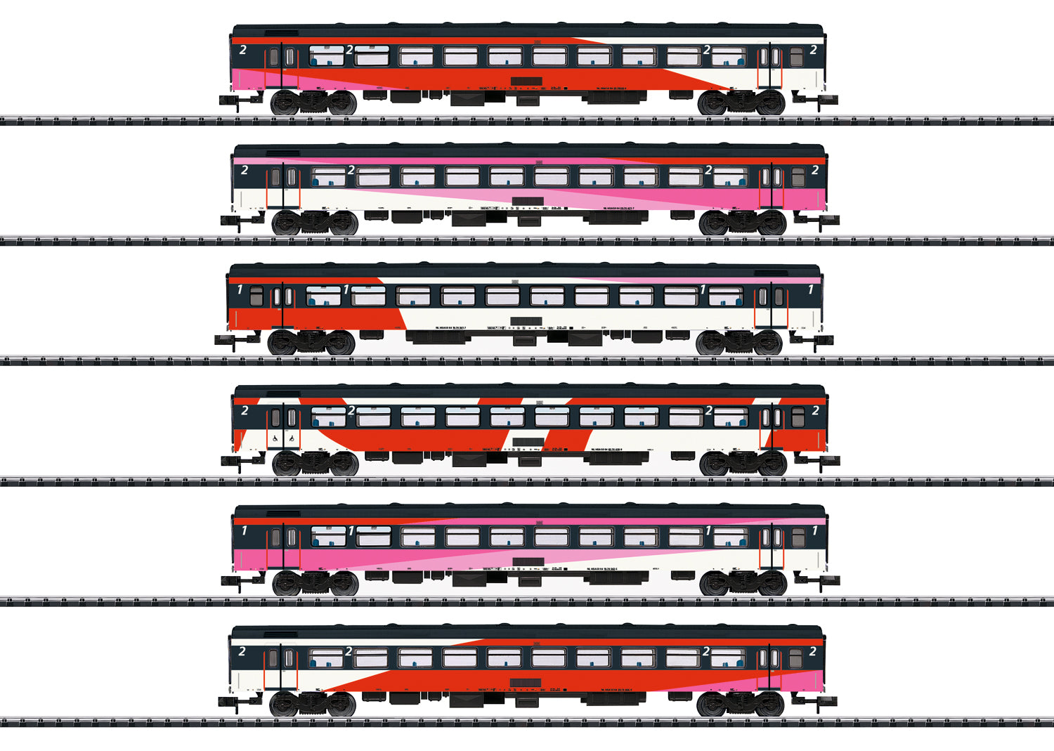 Trix 15389 N Dutch Railways ICRm Express Train Passenger Car Set (Set of 6)