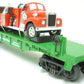 MTH 30-76212 O Gauge Christmas Flat Car with Fire Truck