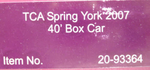 MTH 20-93364 O TCA Spring York 40‘ Box Car 2007