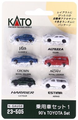 Kato 23-505 N 1990's Toyota Autos (Set of 6)