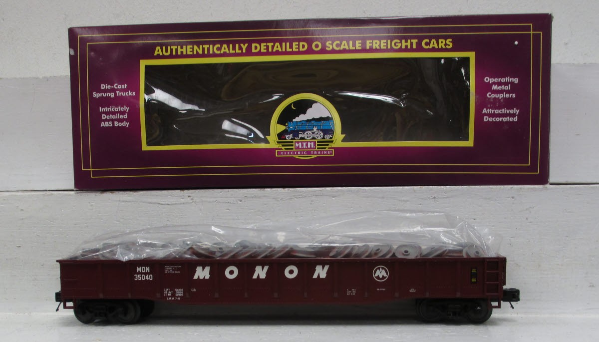MTH 20--98828 O Monon Gondola w/Wheel Scrap Load #35045