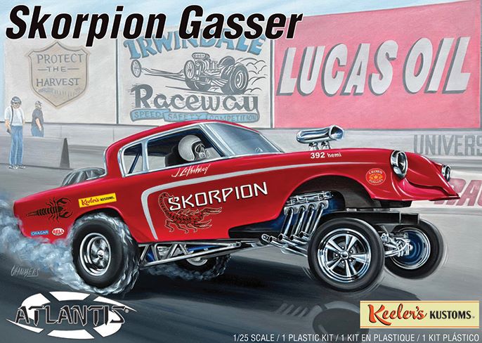 Atlantis Models 13102 1:25 Keelers Kustom Skorpion Gasser Car Plastic Model Kit