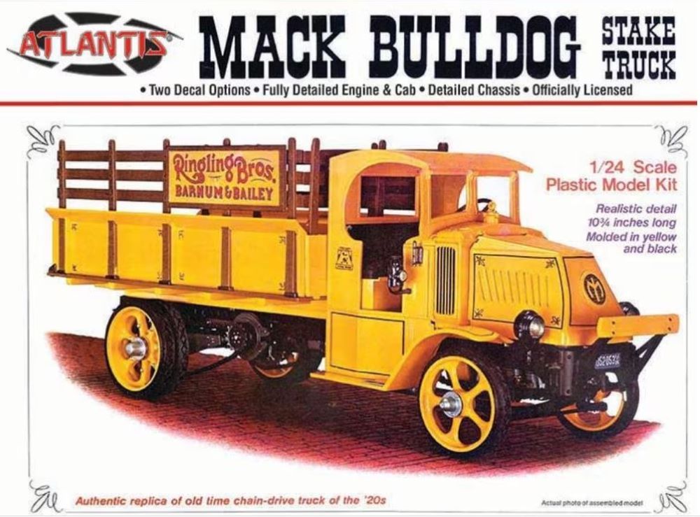 Atlantis Models M2402 1:24 1926 Mack Bulldog Stake Truck Plastic Model Kit