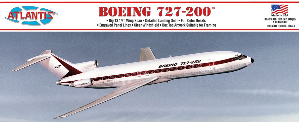 Atlantis Models A6005 1:96 Boeing 727-200 Jet Airliner Plastic Model Kit
